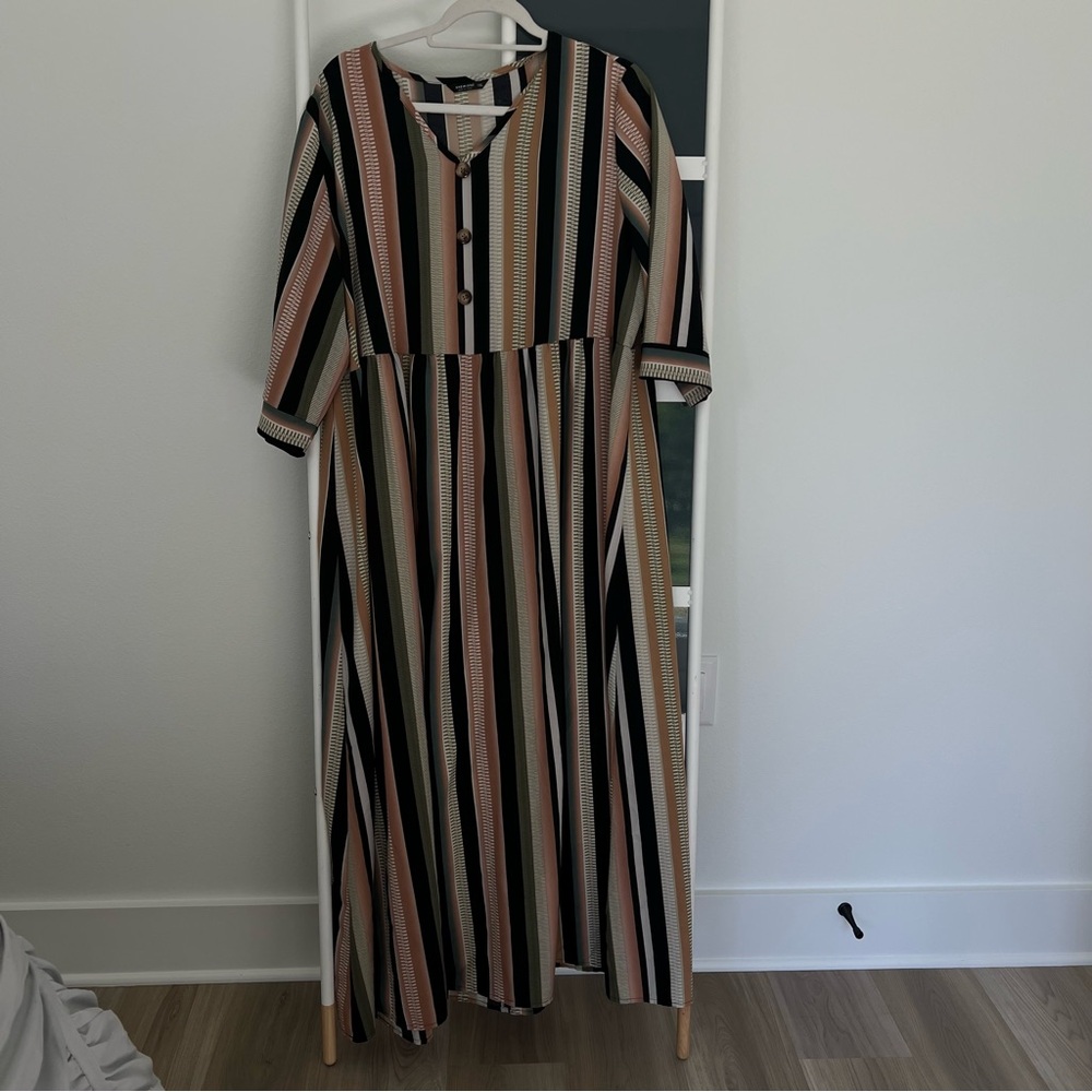Striped Multicolor Maxi Dress